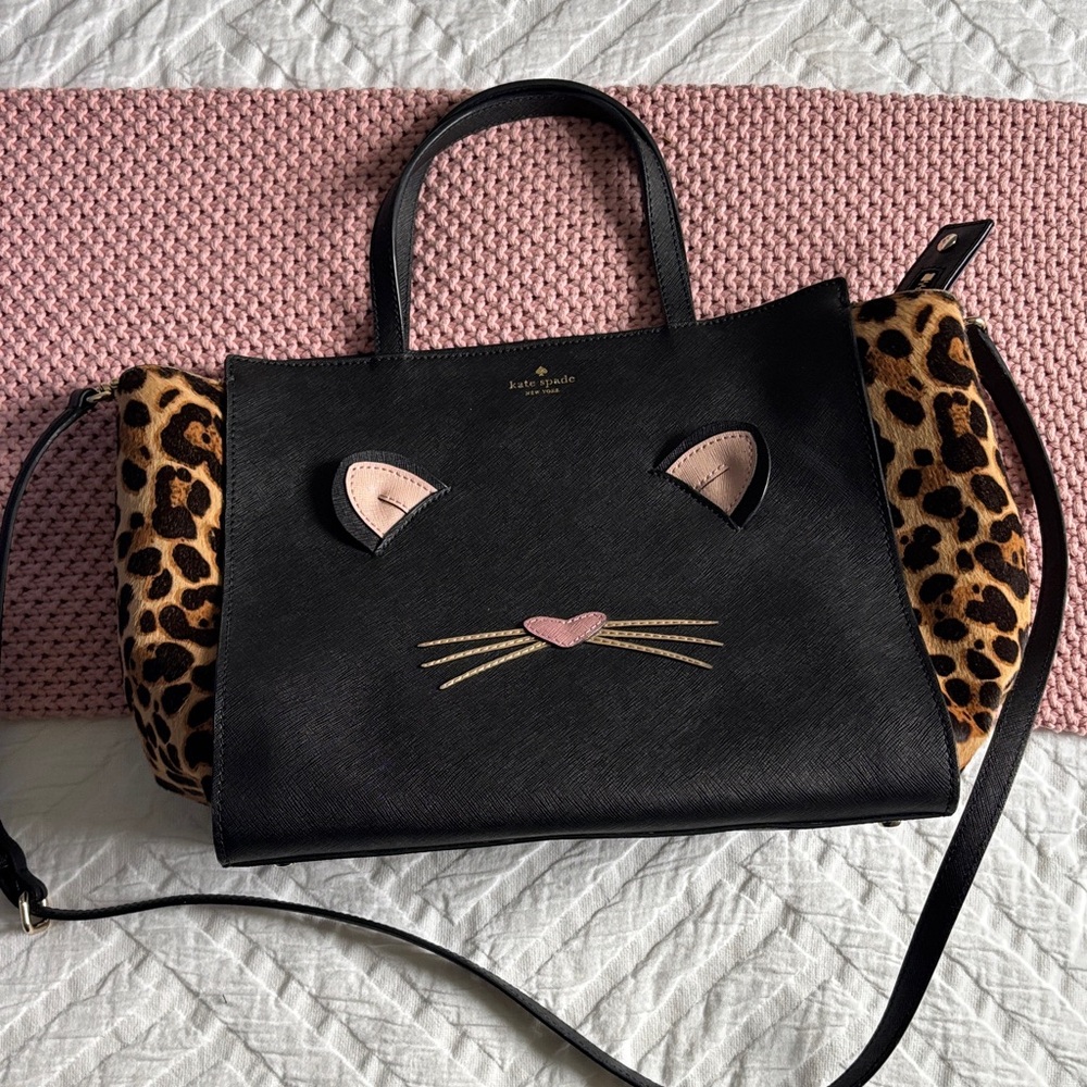Kate Spade Black and Tan Leopard Tote